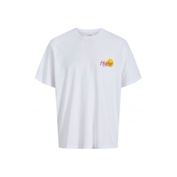 Tricou cu decolteu la baza gatului si imprimeu