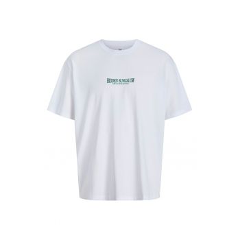 Tricou cu decolteu la baza gatului si imprimeu