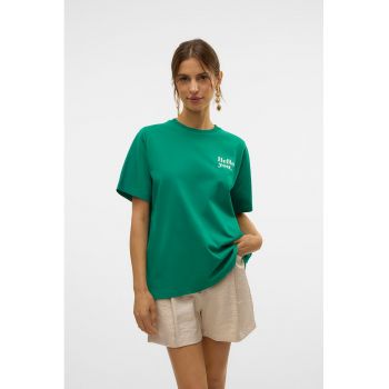 Tricou de bumbac organic cu imprimeu contrastant