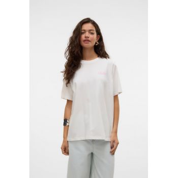 Tricou de bumbac organic cu imprimeu contrastant