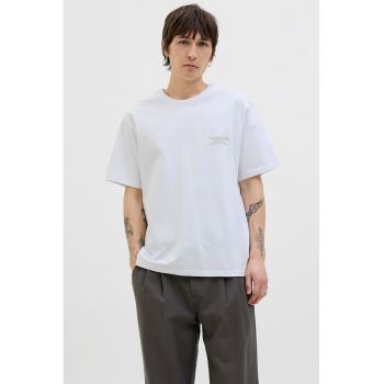 Tricou lejer de bumbac cu imprimeu foto pe partea din spate
