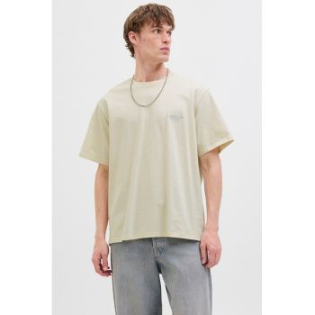 Tricou lejer de bumbac cu imprimeu foto pe partea din spate