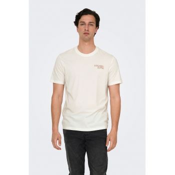 Tricou regular-fit din bumbac organic cu imprimeu pe partea din spate