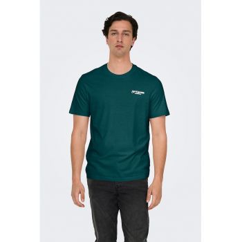 Tricou regular-fit din bumbac organic cu imprimeu pe partea din spate
