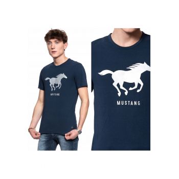 Tricou T-Shirt -  Print Tee - Croi Normal - Mane Scurta - 100% Bumbac - Fara Buzunar - M Intl - Albastru