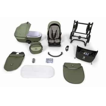 Carucior 2 in 1 Tutis Uno 5+ Cocoa 159 sezut reversibil, spatar reglabil, roti cu blocare, bara detasabila, accesorii incluse
