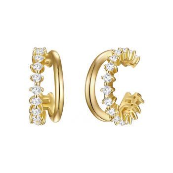 Cercei placati cu aur de 14K - cu zirconia