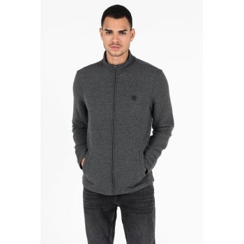 Hanorac barbati -  fara gluga - gri - slim fit