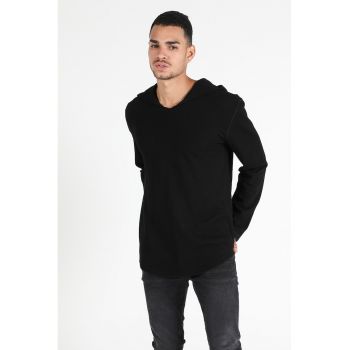 Hanorac regular fit uni - Negru -
