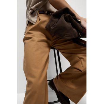 Pantaloni relaxed fit cu talie inalta