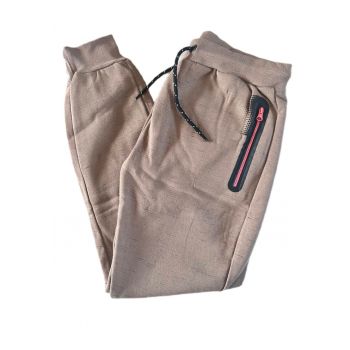 Pantaloni sport dama  lungi - maro - bumbac/poliester - talie elastica -