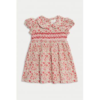Rochie cu imprimeu si guler rotund