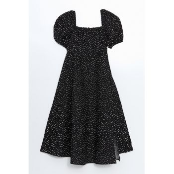 Rochie cu maneci scurte si buline ieftina