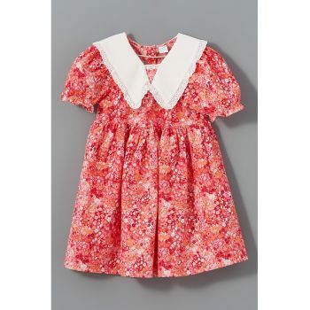 Rochie cu maneci scurte si imprimeu floral