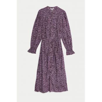 Rochie evazata cu imprimeu floral ieftina
