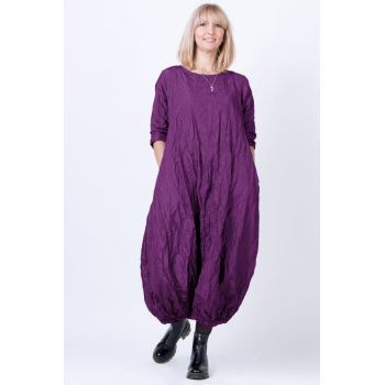 Rochie lunga gogosar din vascoza sifonata, mov