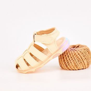 Sandale Baiat Bej Cu Luminite Rosel