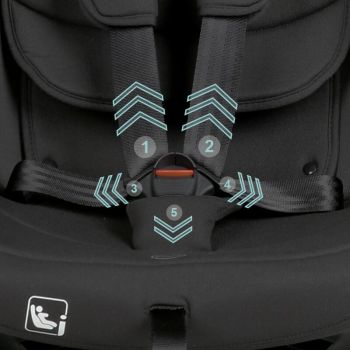 Scaun auto iSize 40-150 cm Coccolle Nobi Diamond Black cu Isofix, pozitie somn, Tetiera reglabila, Rotativ, Insert nou nascut