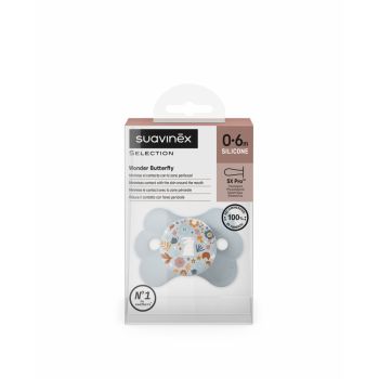 Suzeta fiziologica 0-6 luni, albastru, Wonderland Butterfly Suavinex