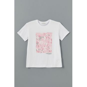 Tricou din bumbac cu imprimeu abstract