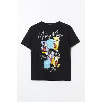 Tricou din bumbac cu imprimeu Mickey Mouse