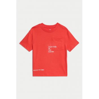 Tricou regular fit de bumbac cu model text