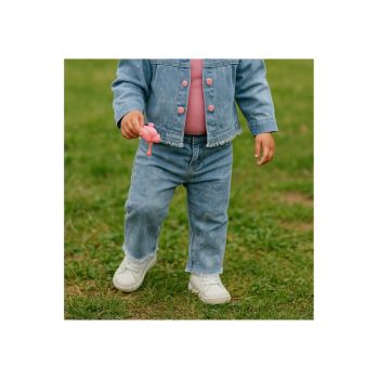 Blugi imprimati cu talie elastica  - Stella - Albastru Denim - pentru fetite