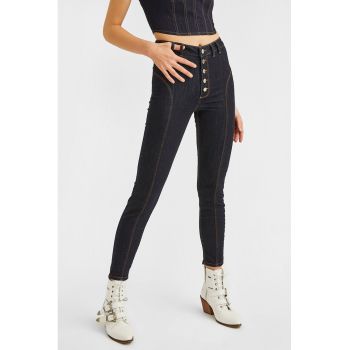 Blugi skinny cu talie inalta