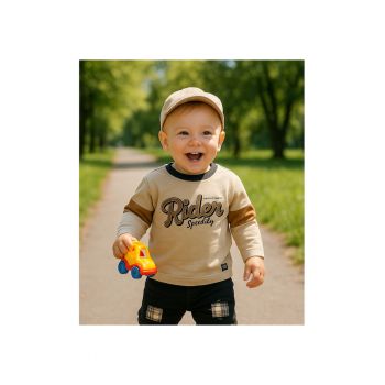 Bluza cu maneca lunga Rider -  - Road Legend - Bej - pentru baieti