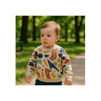 Bluza cu maneca lunga si imprimeu colorat  - Moments - Multicolor - pentru baietei