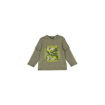 Bluza subtire cu maneca lunga -  - Dino Jungle - Verde Kaki - pentru baietei
