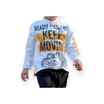 Bluza subtire cu maneca lunga -  - Fun Adventure - Ecru & Galben - pentru baietei