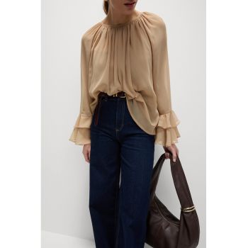 Bluza vaporoasa cu maneci lungi