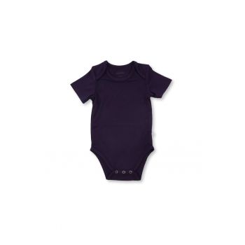 Body cu maneca scurta din bambus -  Albastru Navy - pentru baieti