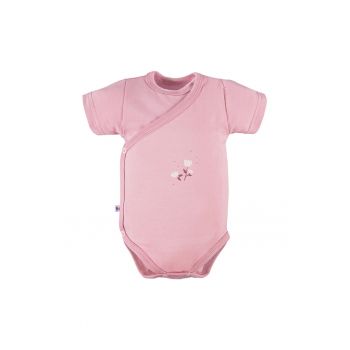 Body cu maneca scurta si model cu floricica -  - Petite - Roz - pentru fetite