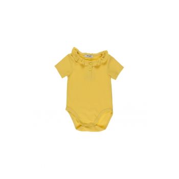 Body cu maneca scurta si volan la guler -  - Cude Friend - Galben - pentru fetite