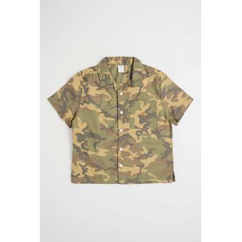 Camasa cu maneci scurte si model camuflaj