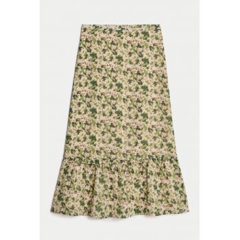 Fusta midi cu imprimeu floral