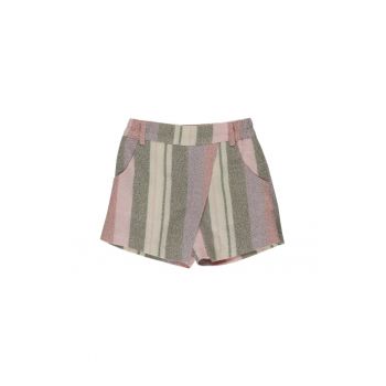 Fusta - pantalon scurt  - Cotton Candy - Roz cu dungi - pentru fetite