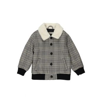 Geaca cu blanita si elastic in talie - model in carouri -  - Happy Camp - Negru & Gri - pentru baieti