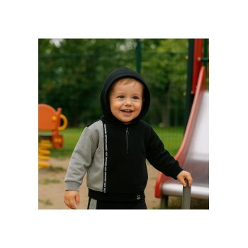 Hanorac cu gluga -  - City Boys - Negru & Gri - pentru baieti