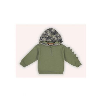 Hanorac gros cu gluga - model Dinozaur -  - Authentic Threads - Kaki - pentru baieti