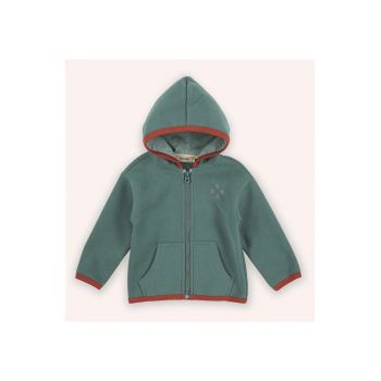 Hanorac gros din fleece - cu gluga si fermoar -  - Retro Journey - Verde - pentru baieti