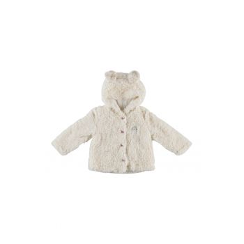 Jacheta Teddy cu gluga si urechiuse -  - Cute Bear - Ecru - pentru fetite