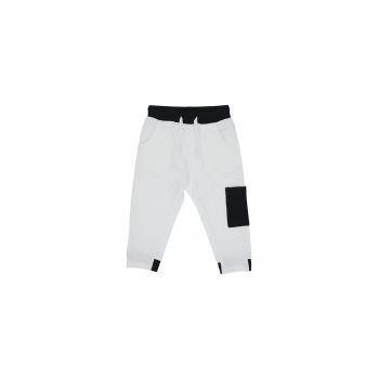 Pantaloni cu detaliu buzunar negru  - Feeling Good - Alb - pentru baietei