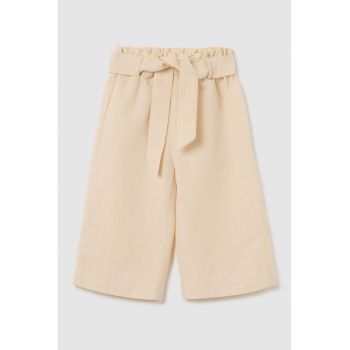 Pantaloni culotte cu cordon in talie