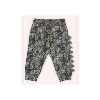 Pantaloni de trening lungi cu model Dinozaur -  - Authentic Threads - Bej & Kaki - pentru baieti