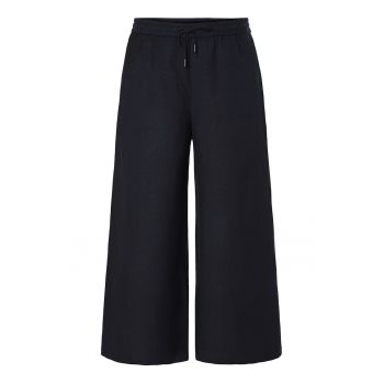 Pantaloni din amestec de in cu croiala ampla