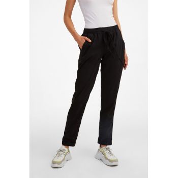 Pantaloni din amestec de lyocell cu snur