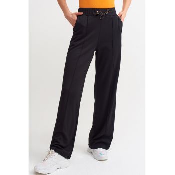 Pantaloni drepti cu talie inalta